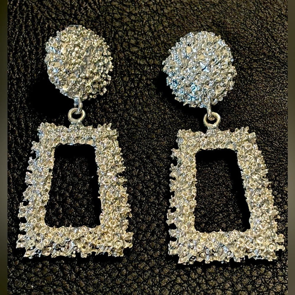 Hanging silver earrings